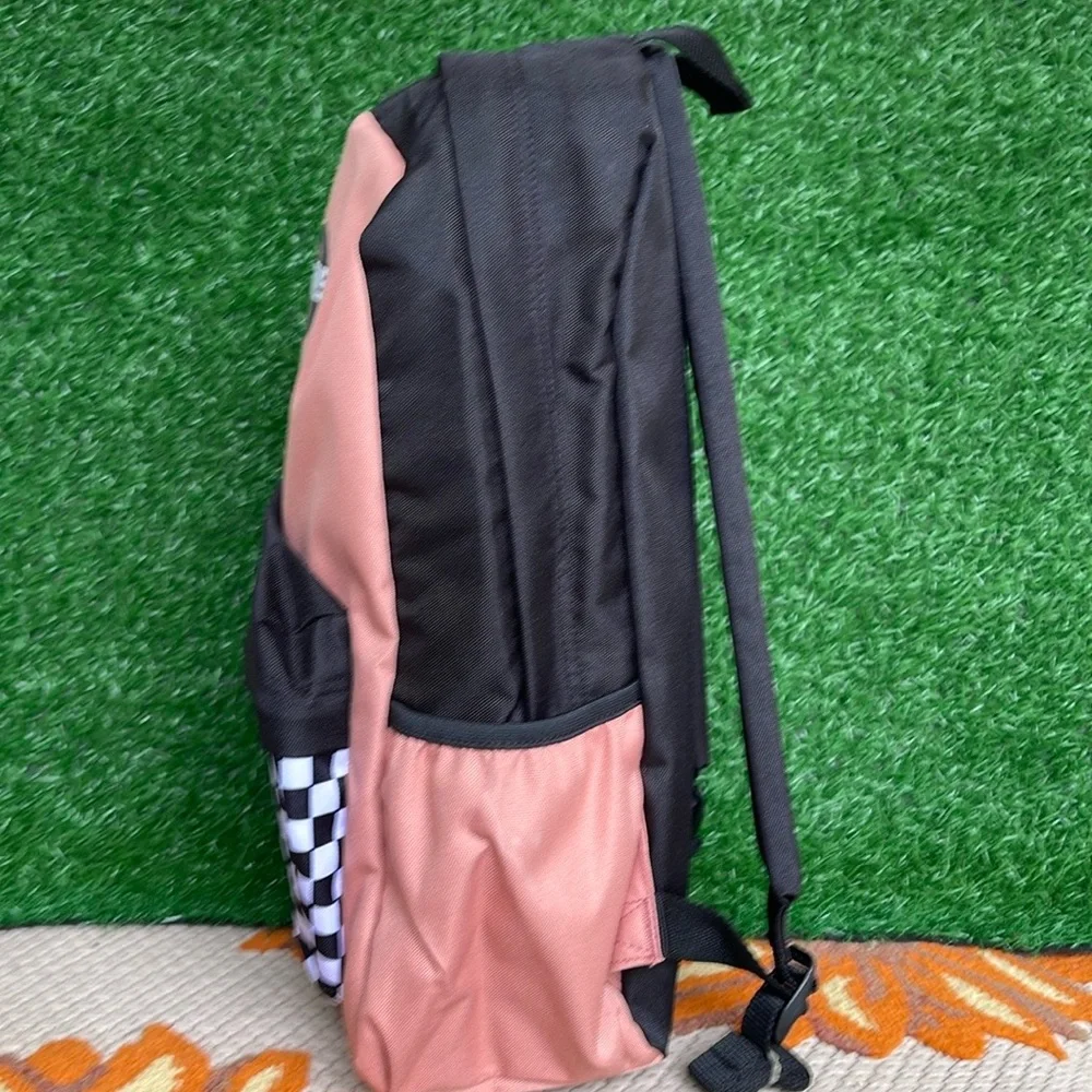 Vans Off The Wall Women's Street Sport Realm Backpack Bag - Rose Pink/Checkered - Picture 4 of 16